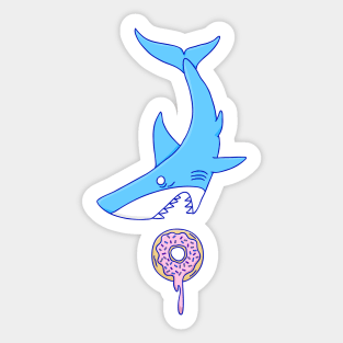 Funny Shark vs Donut Sticker